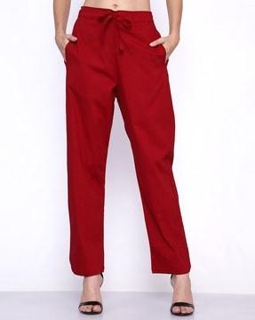 relaxed fit pleat front trousers with slip pockets