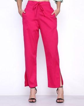 relaxed fit pleat front trousers with slip pockets