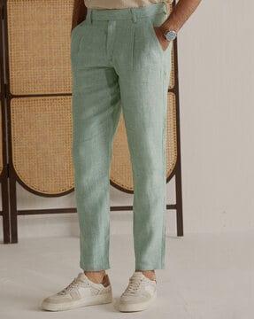 relaxed fit pleated chinos