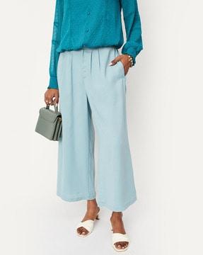 relaxed fit pleated trousers