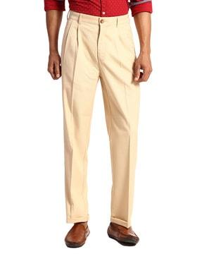 relaxed fit pleated trousers