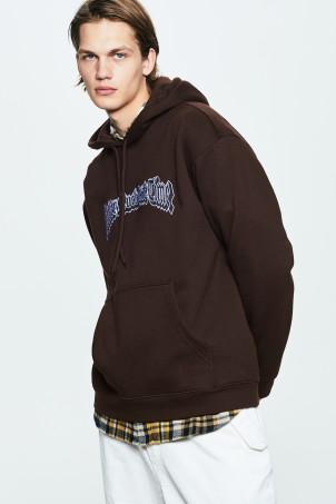 relaxed fit printed hoodie