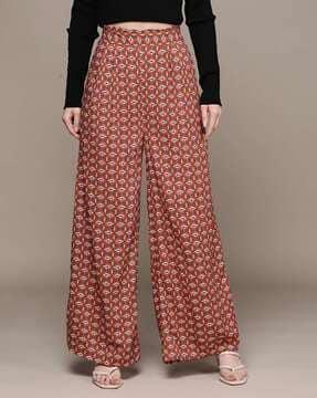 relaxed fit printed palazzos with insert pockets