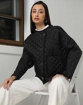 relaxed fit quilted jacket