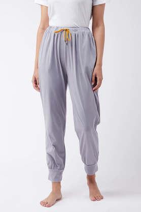 relaxed fit regular cotton women's casual wear pyjamas - grey