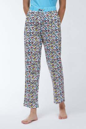 relaxed fit regular cotton women's casual wear pyjamas - multi