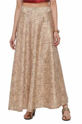 relaxed fit regular length polyester women's festive skirt - natural