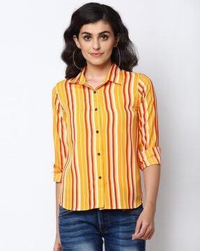 relaxed fit roll up sleeves shirt