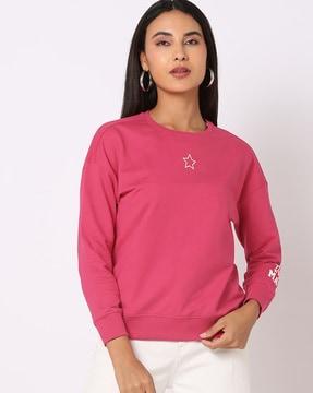 relaxed fit round-neck sweatshirt