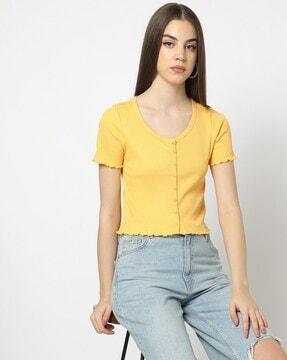 relaxed fit round-neck t-shirt