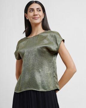 relaxed-fit round-neck top