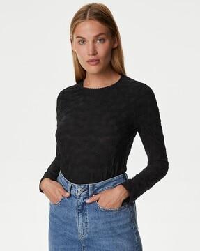 relaxed fit round-neck top