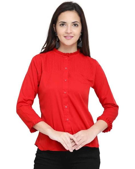 relaxed fit shirt with button-closure