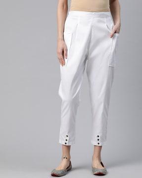 relaxed fit single pleated trousers