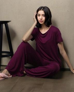 relaxed fit solid sleep t-shirt