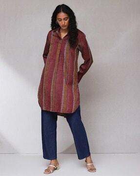 relaxed fit striped straight kurta