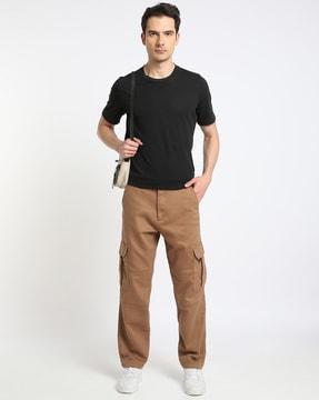 relaxed fit stylized dobby cargo pants