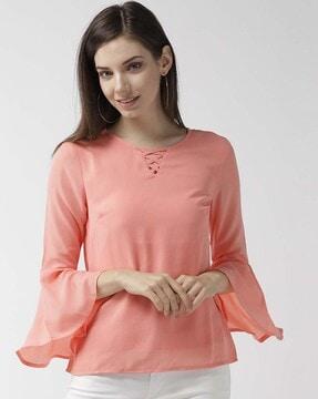 relaxed fit top with 3/4th sleeves