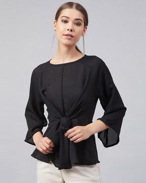 relaxed fit top with 3/4th sleeves