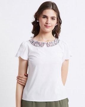 relaxed fit top with embellished detail