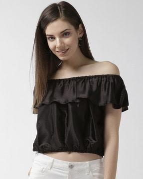 relaxed fit top with ruffle detail