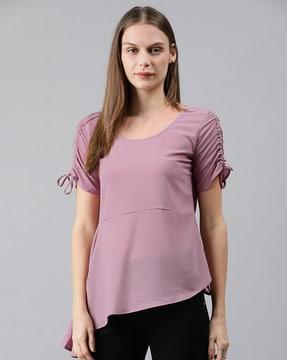 relaxed fit top with textured pattern