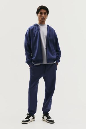 relaxed fit zip-through hoodie