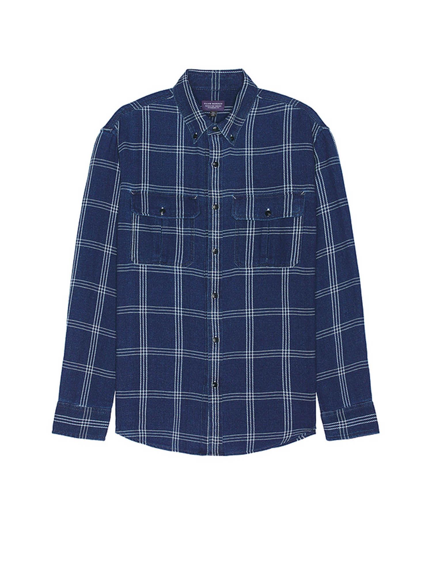 relaxed indigo twill shirt jacket