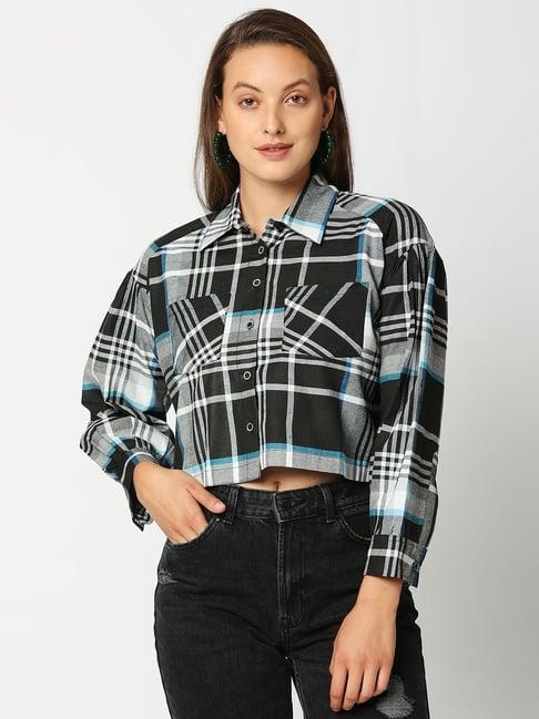 remanika black & grey chequered shirt