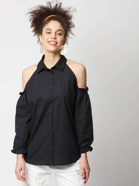 remanika black regular fit shirt