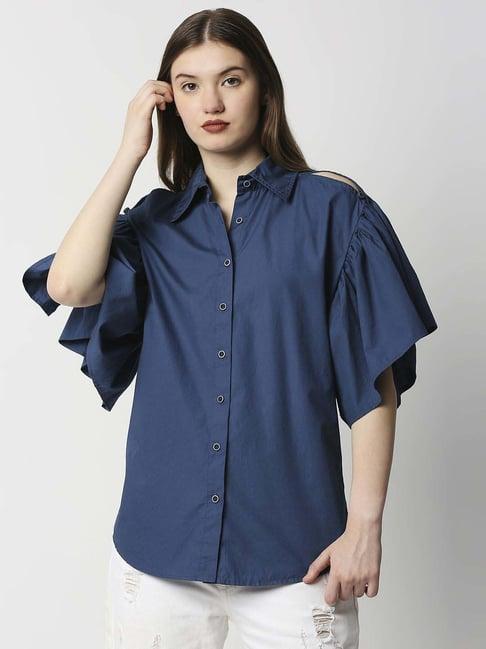 remanika blue pure cotton shirt