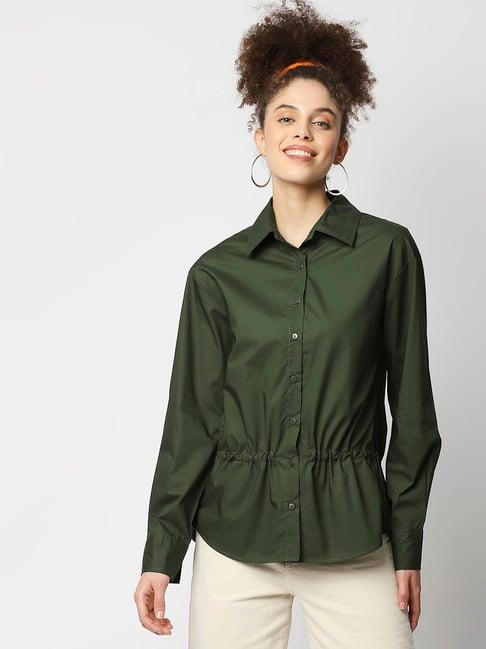 remanika green regular fit shirt