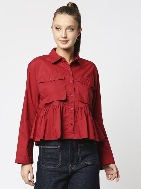 remanika red pure cotton shirt