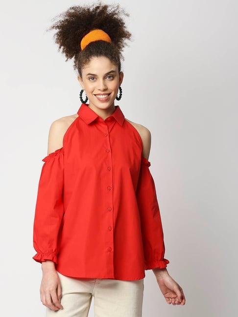 remanika red regular fit shirt