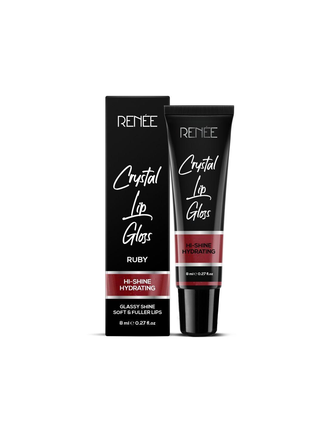 renee crystal hi-shine glassy hydrating lip gloss 8 ml - ruby 06