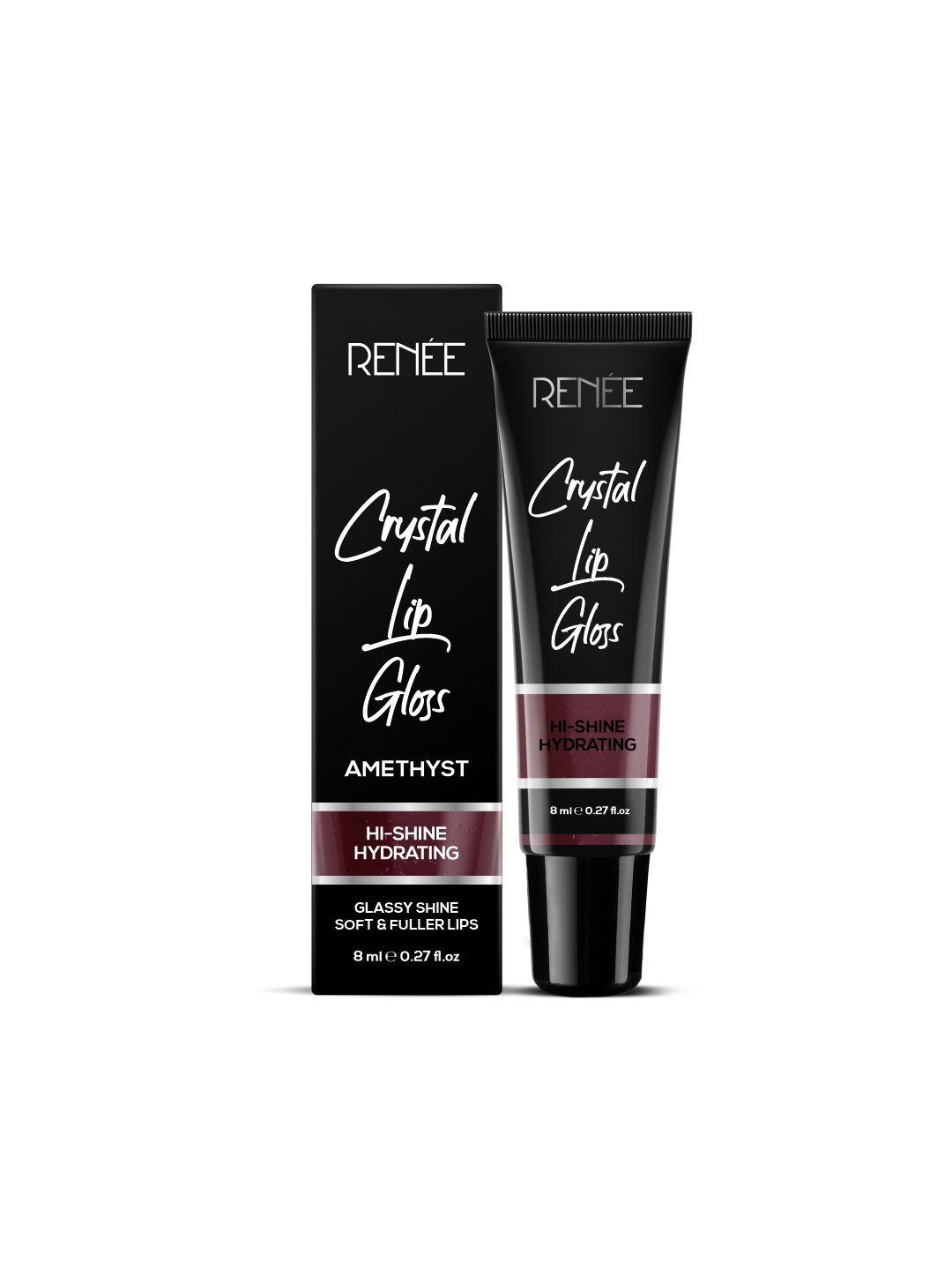 renee crystal hi-shine glassy hydrating lip gloss 8ml - amethyst 07
