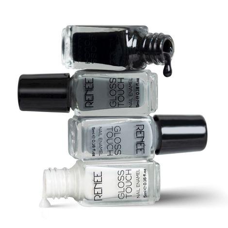 renee gloss touch n01 classic monochrome - set of 4 nail enamels
