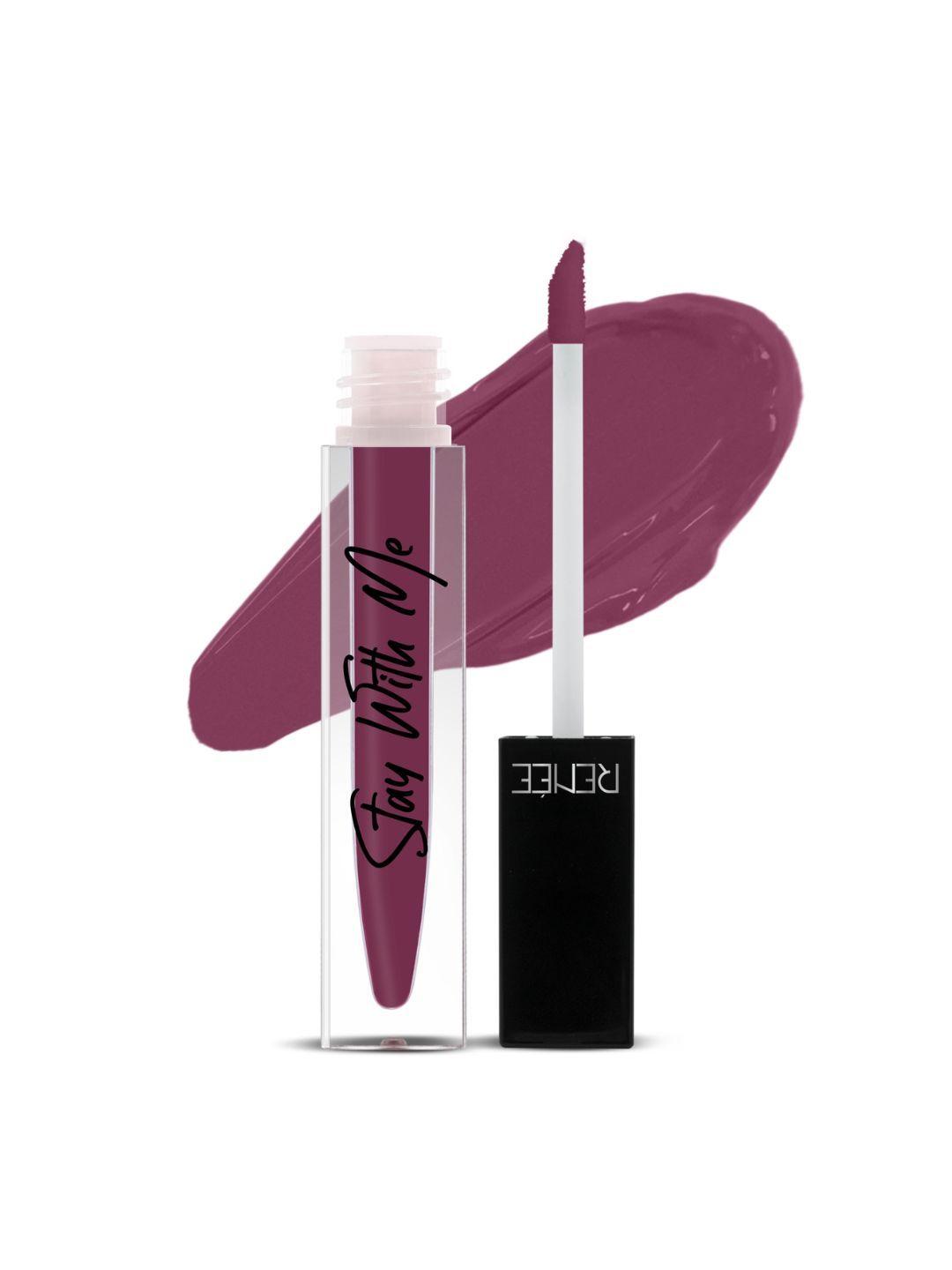 renee purple lipstick stay with me matte lip color - passion for grape, 5ml