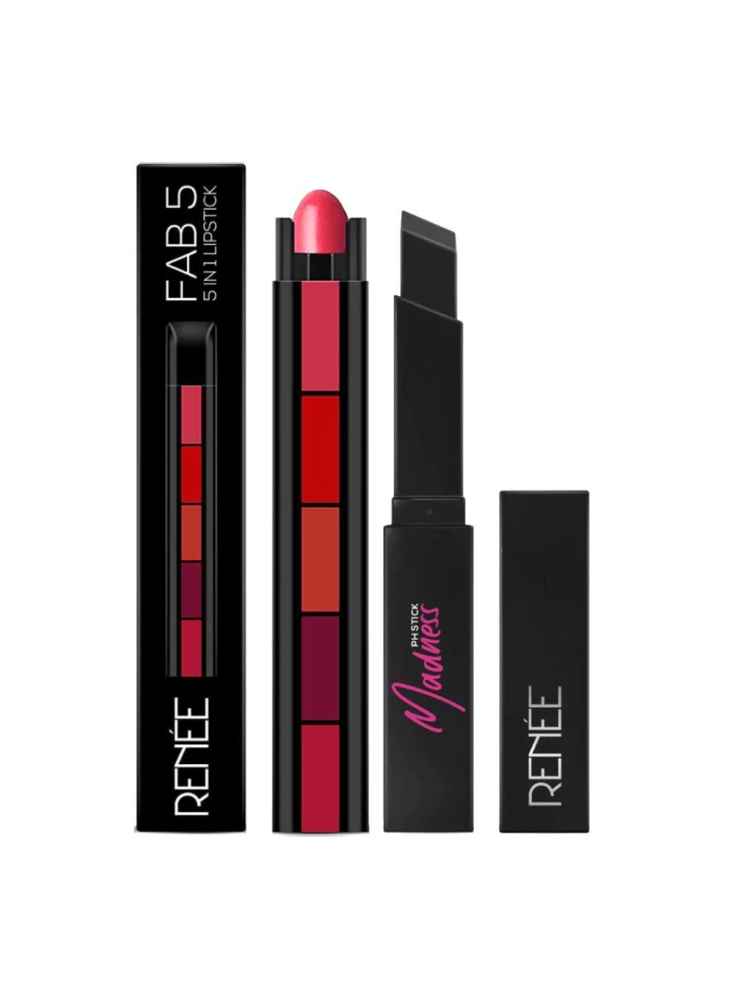 renee set of 2 fab 5 5-in-1 lipstick 10.5gm