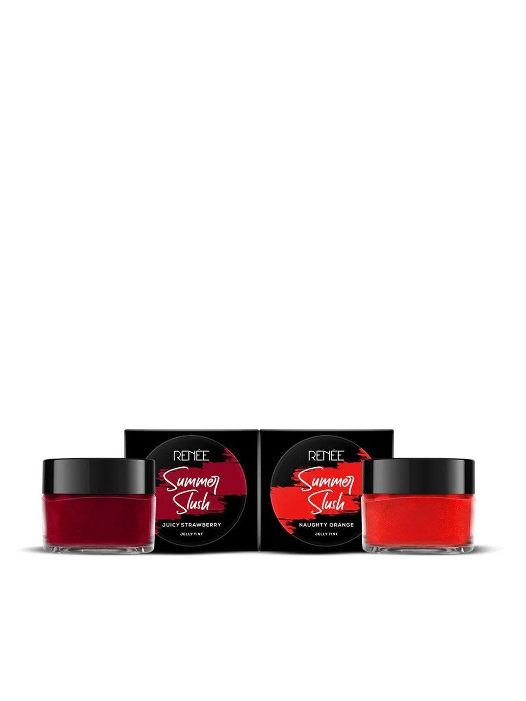 renee set of 2 summer slush jelly lip tint 13g each - juicy strawberry & naughty orange