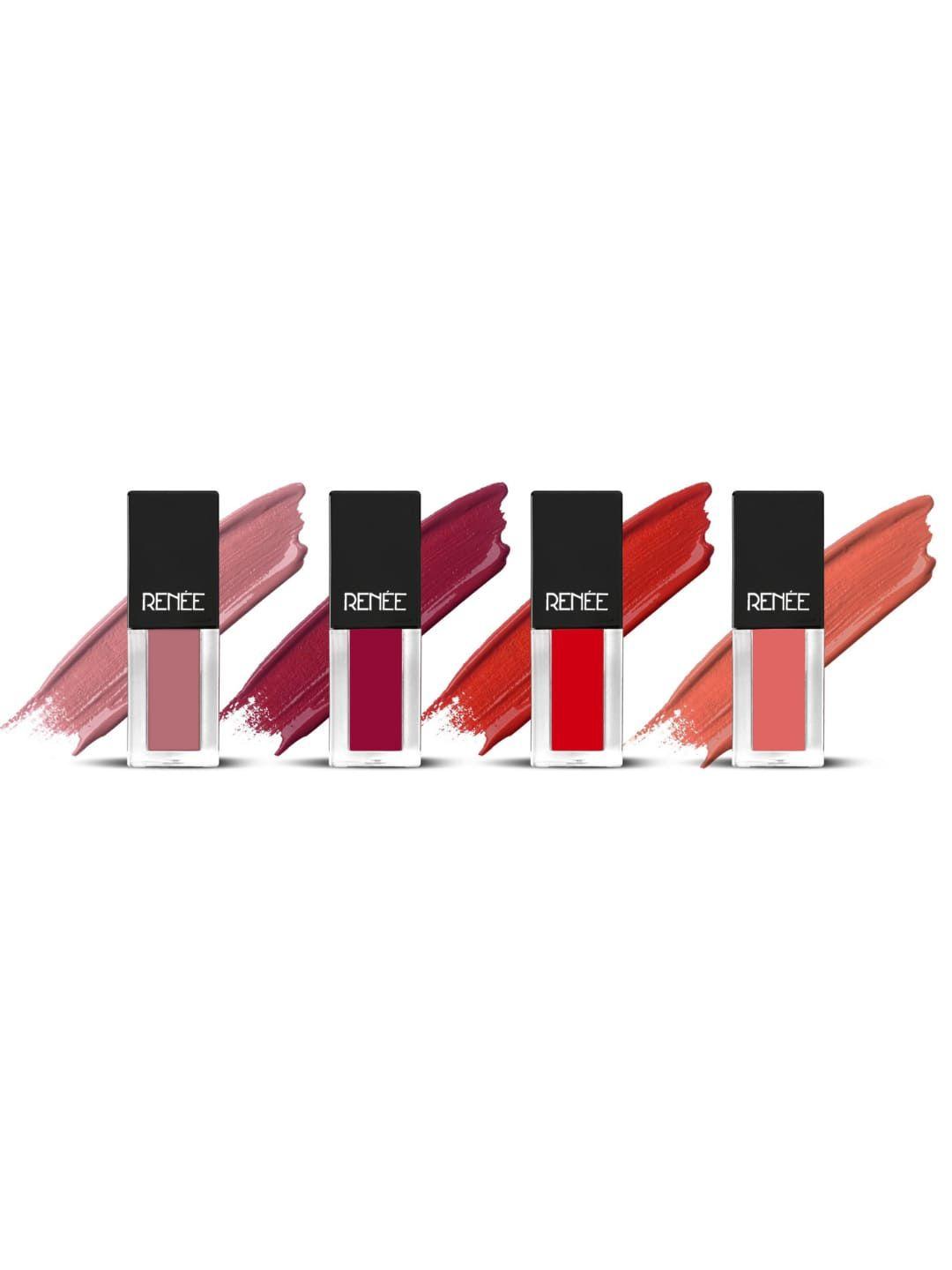 renee check matte lip liquid color - combo of 4 - 2.5ml each