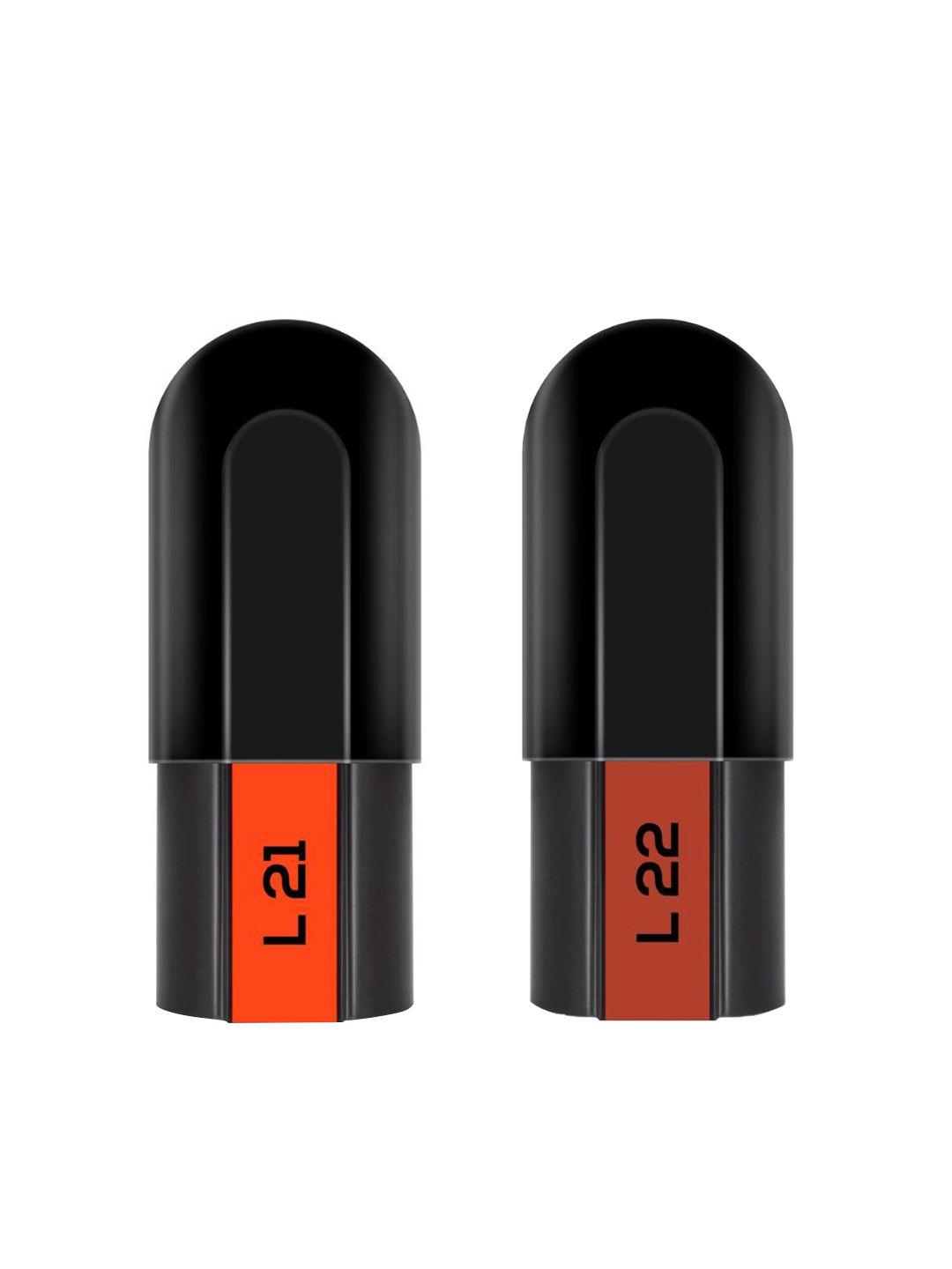 renee fab bullet lipstick duo - tictoc tangerine l21 & rusty roar l22