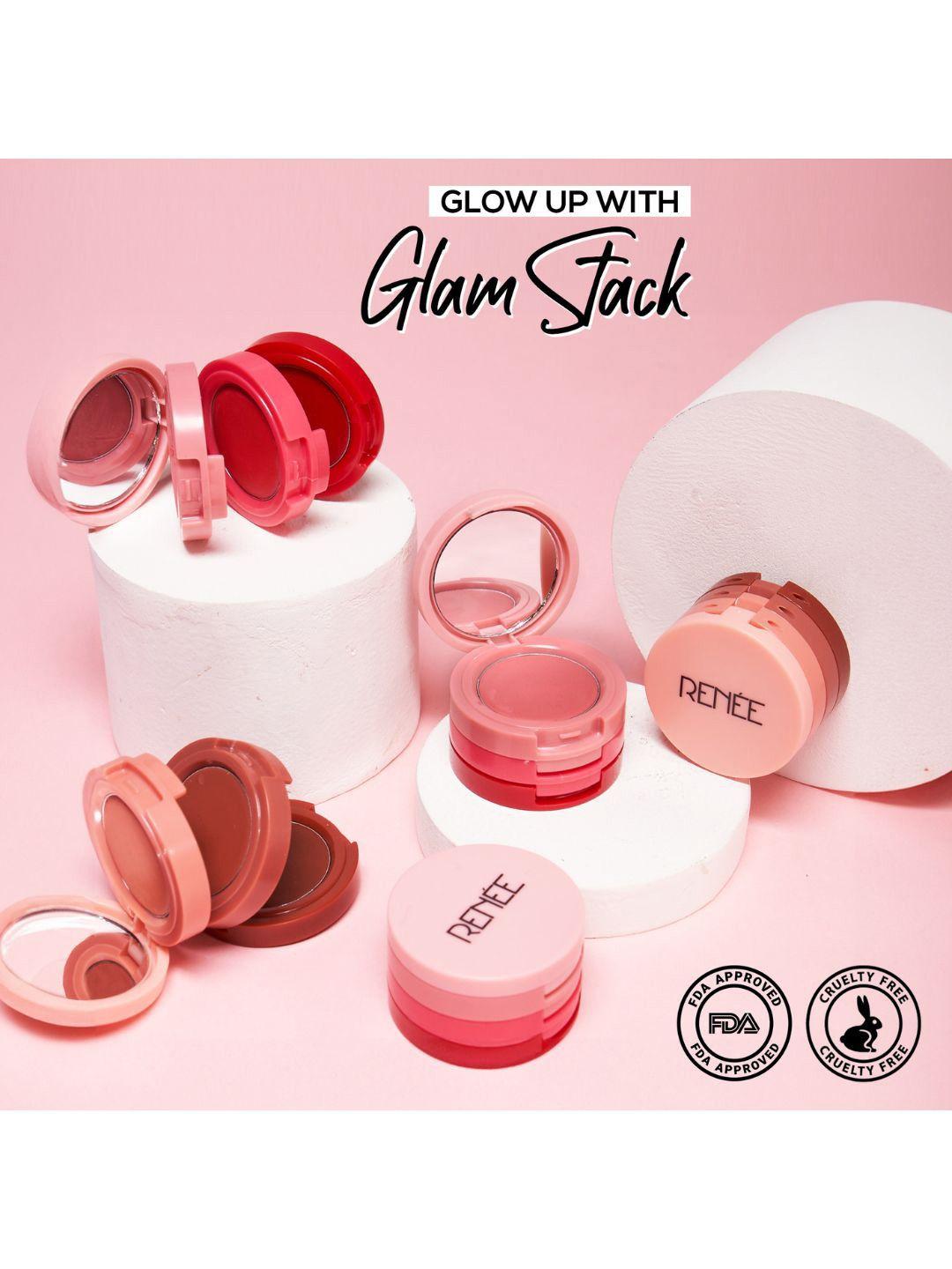 renee glam stack 3-in-1 lip & cheek tint - nude 4.5gm