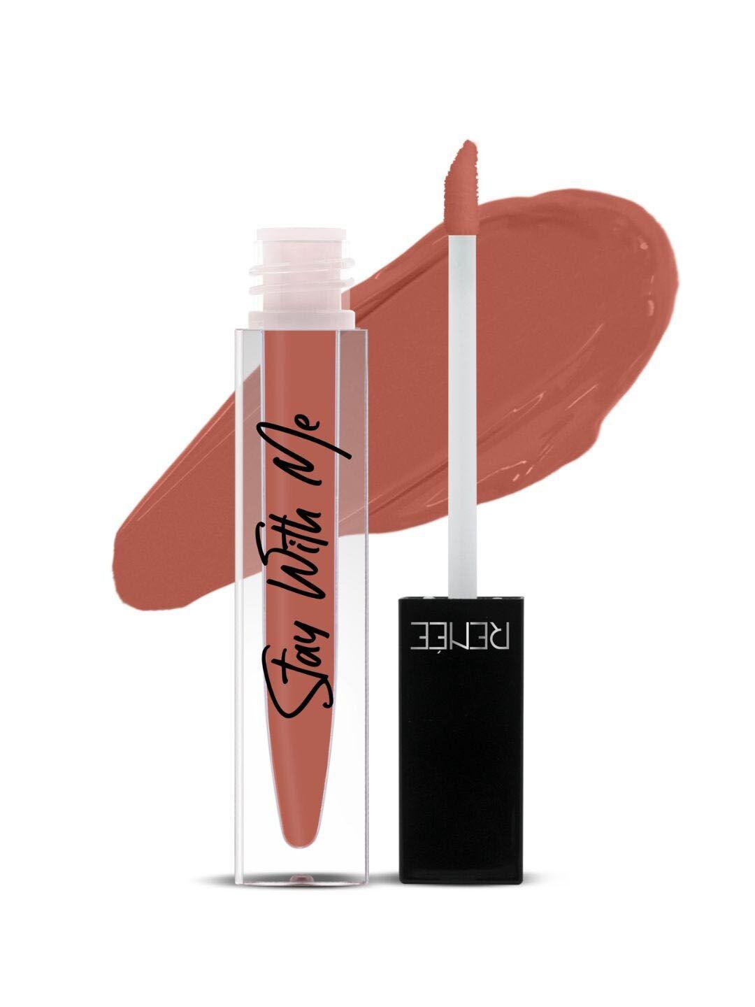 renee stay with me non transfer matte liquid lipstick with vitamin e 5ml- creme of caramel