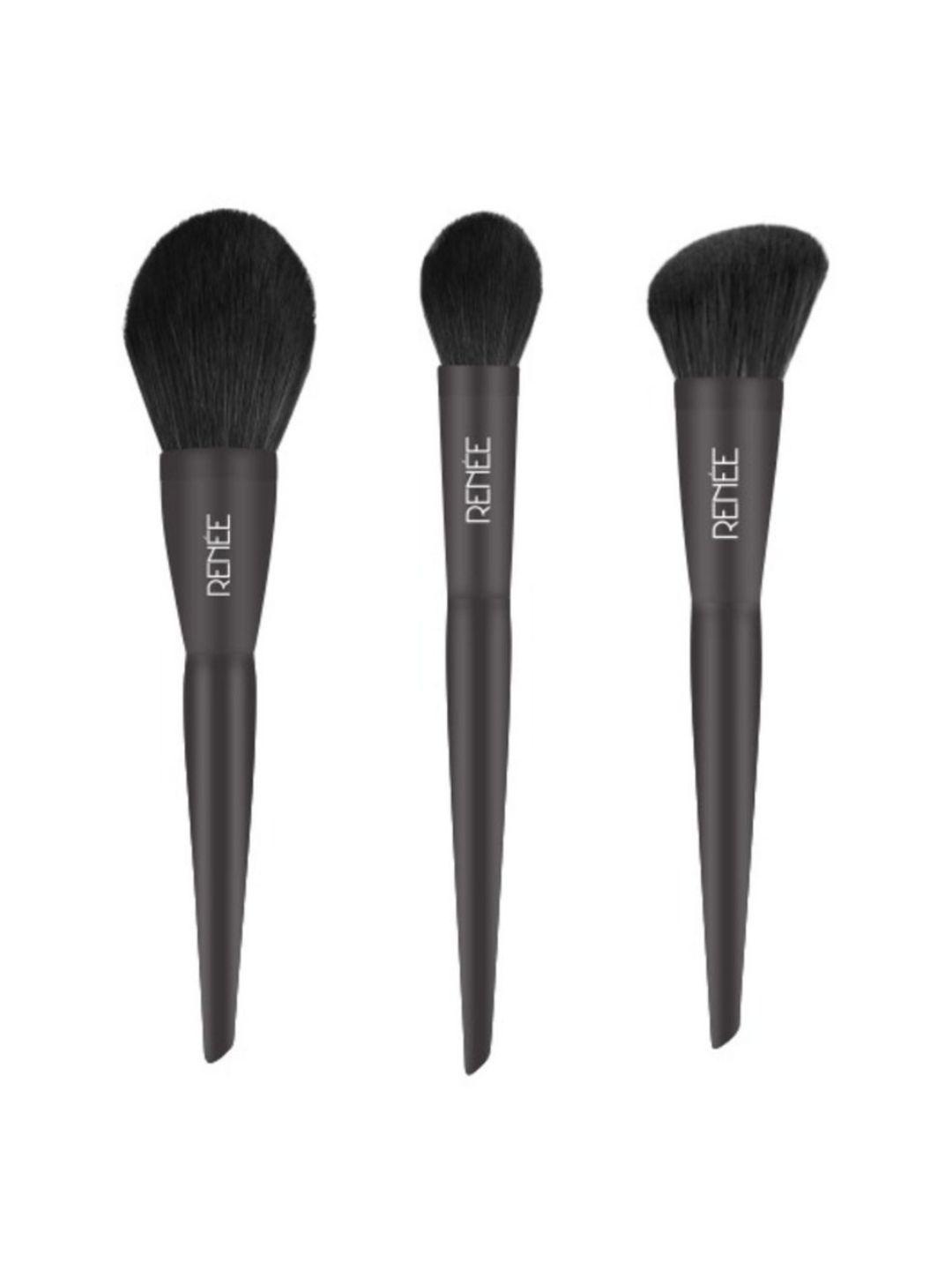 renee women set of 3 black makeup brushes