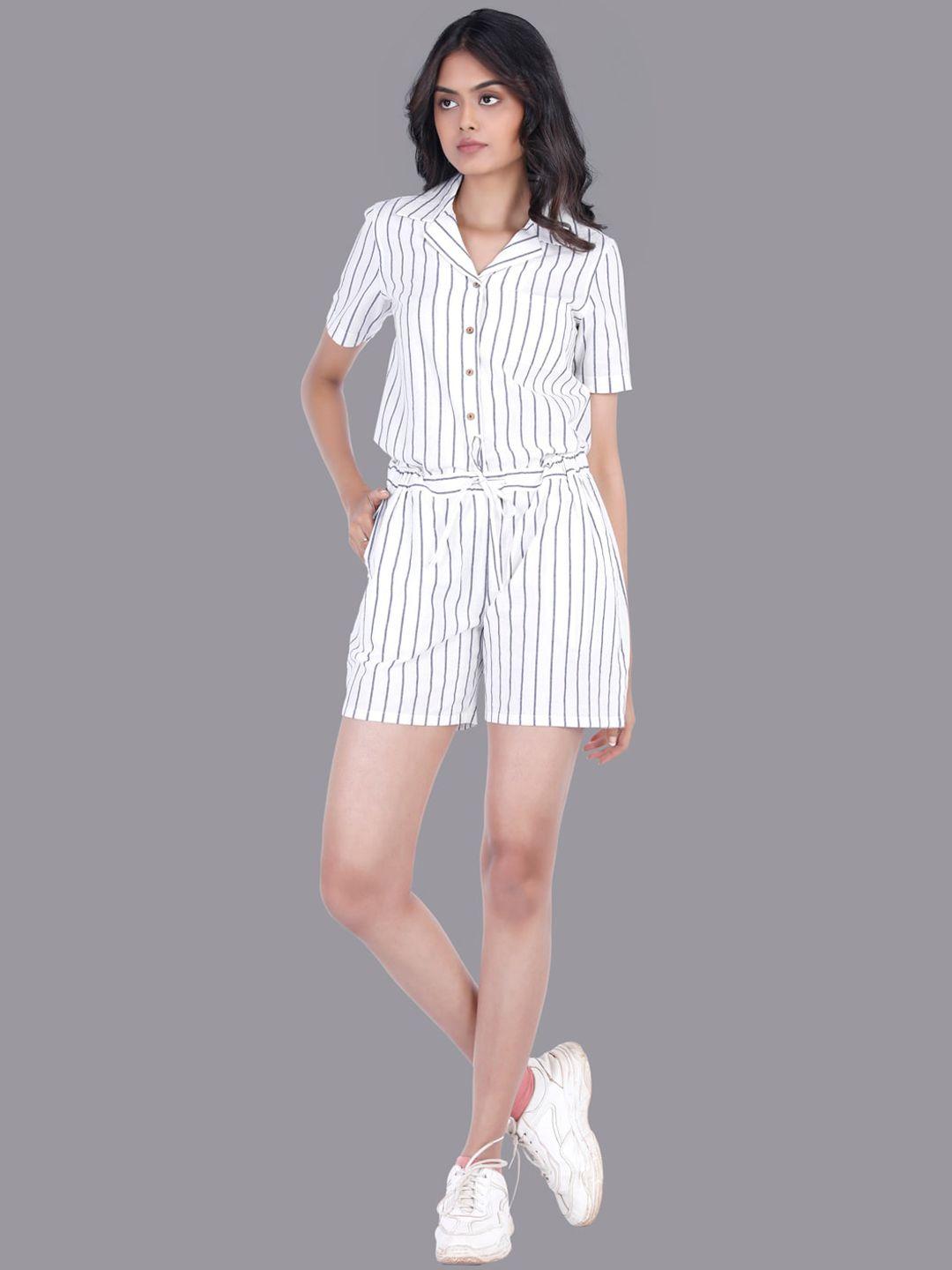rentiyo women white striped shorts