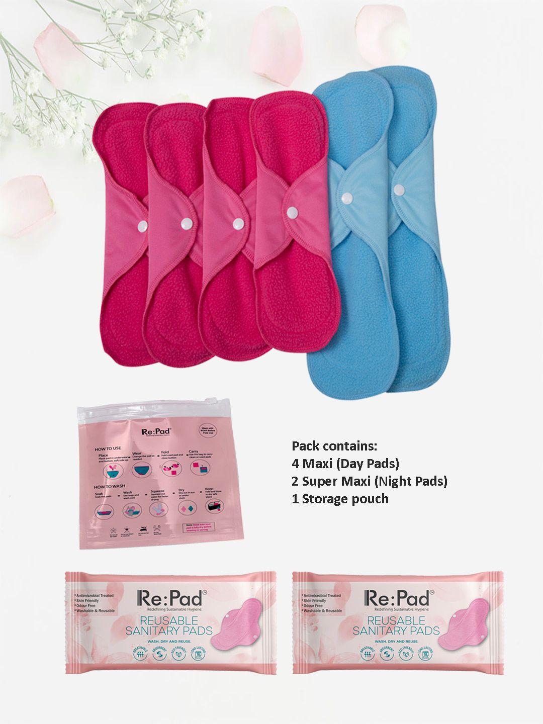 repad reusable sanitary pads 4 maxi & 2 super maxi pads
