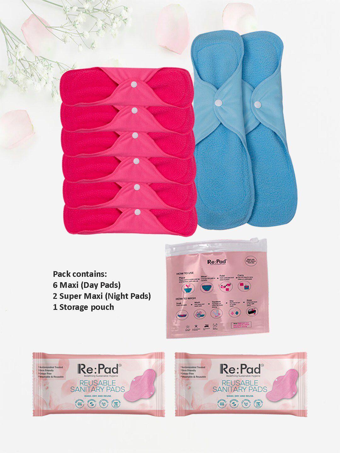 repad women set of 8 reusable sanitary pads