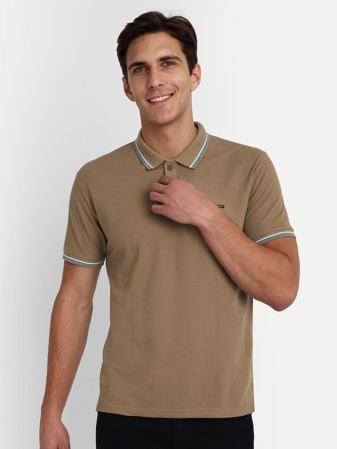 reprise men beige pure cotton pockets slim fit t-shirt