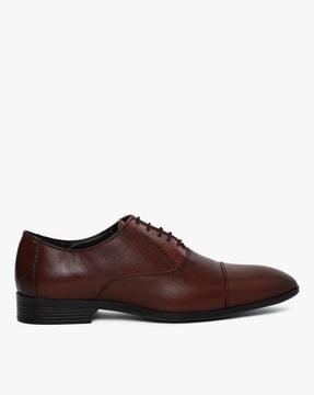 reptilian pattern lace-up formal shoes
